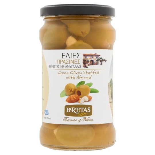 BRETAS Olajbogyó - zöld, mandulával töltött 300/180 g