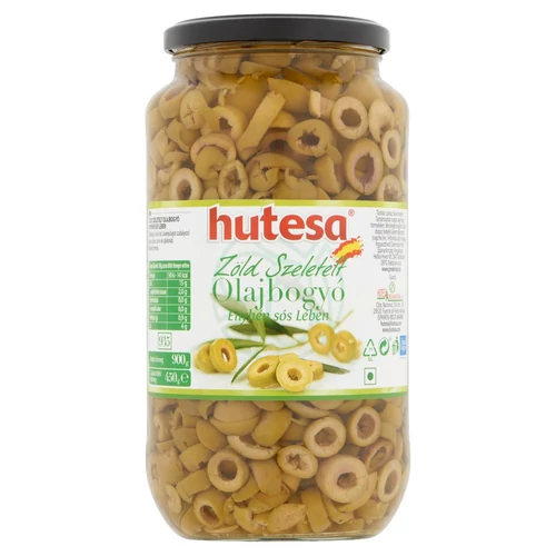 HUTESA Olajbogyó - zöld, szeletelt 900 g/450 g