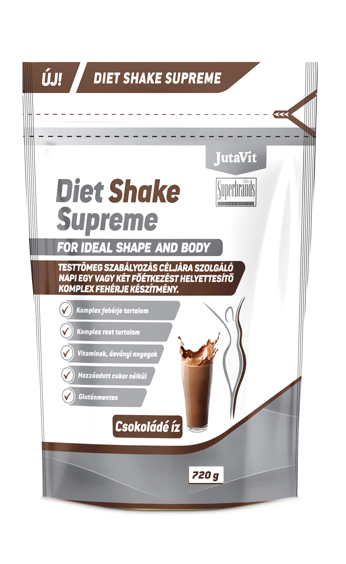 JutaVit - Diet Shake Supreme Csokoládé íz 720 g ÚJ TERMÉK!