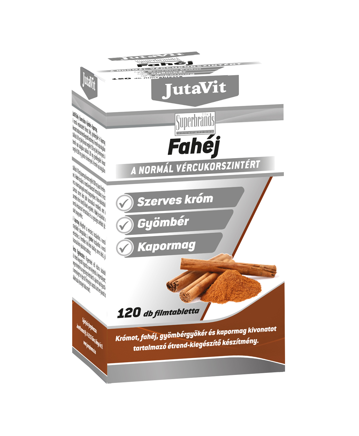 JutaVit - Fahéj+ Króm+Gyömbér+Kapormag filmtabletta 120x