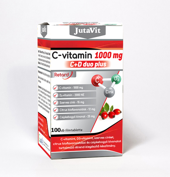 JutaVit - C-vitamin 1000mg C+D DUO Plus 100x