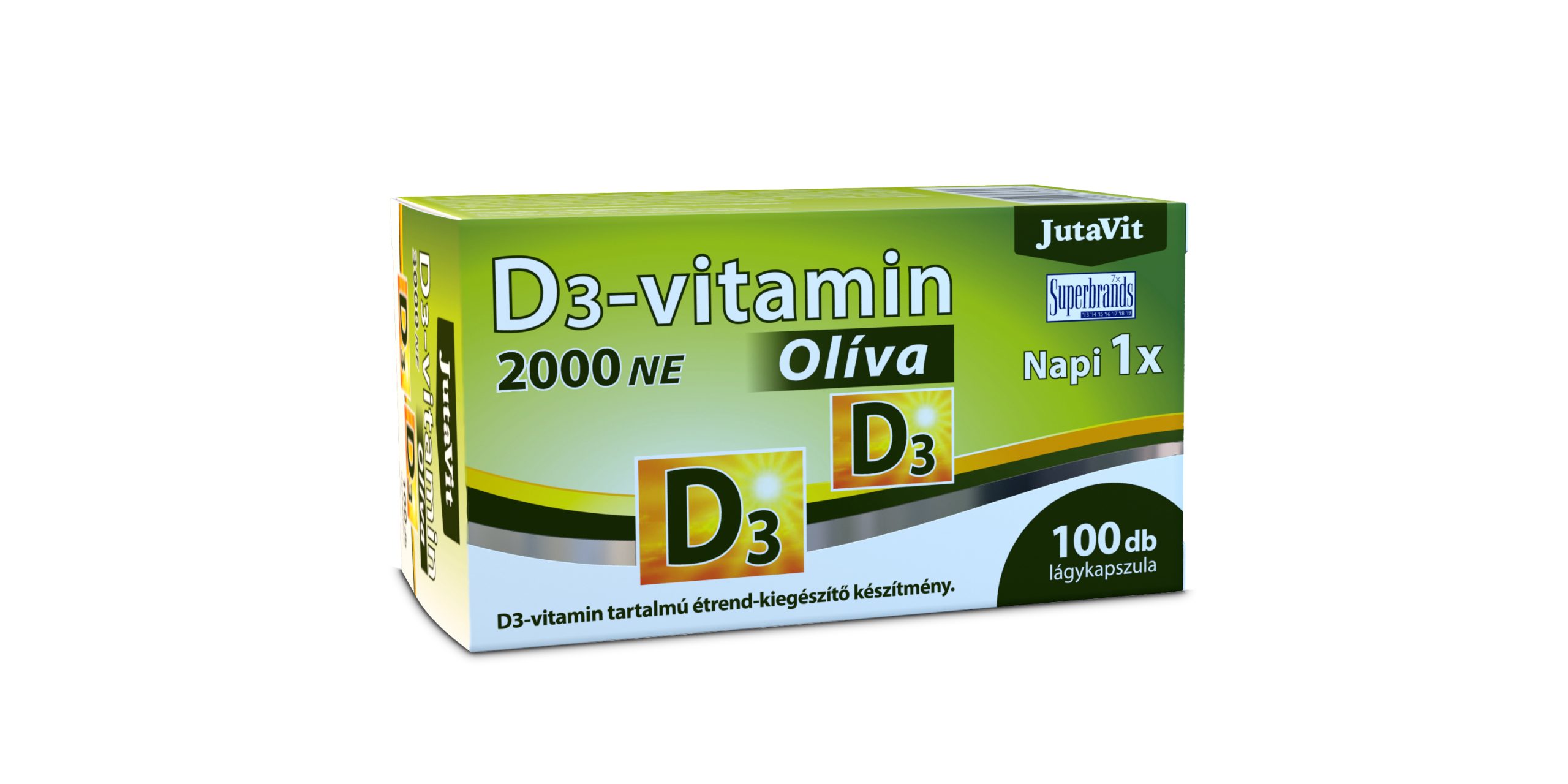 JutaVit - D3-vitamin 2000NE Oliva lágykapszula 100x