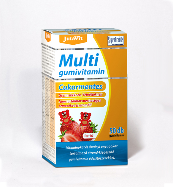 JutaVit - Multivitamin Gumi Cukormentes eper ízu 50x