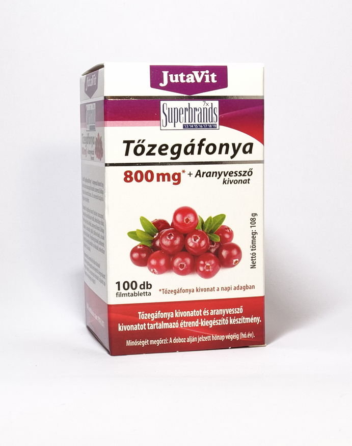 JutaVit - Tőzegáfonya 800mg+Aranyv.kivonat tabletta 100x