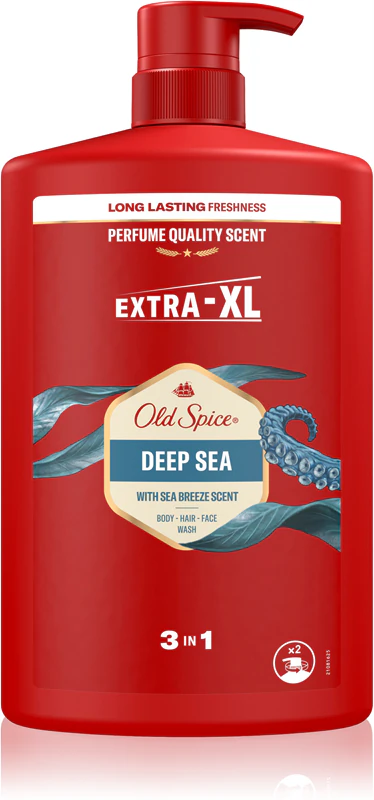 Old Spice - Deep SeaTusfürdő És Sampon Férfiaknak 1000 ml (3az1-ben)