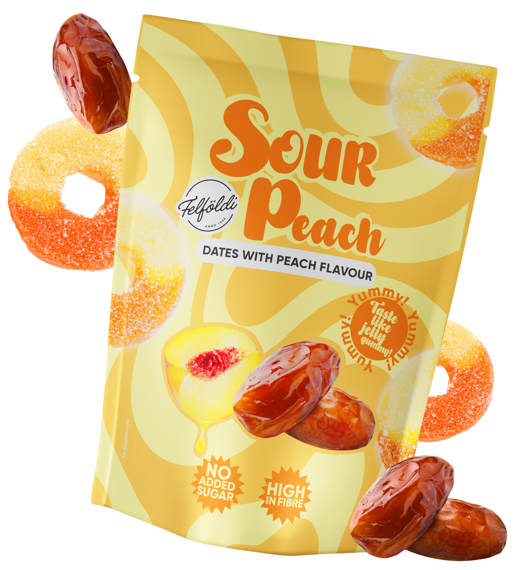Felföldi ízesített datolya 100g - Sour peach